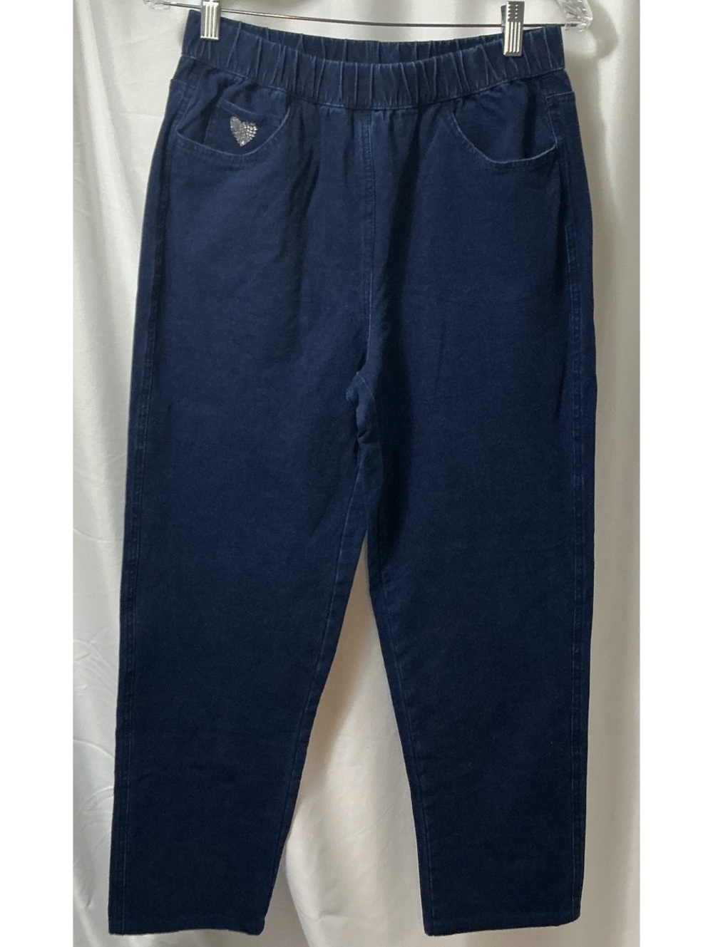 Dream Jeannes Quacker Factory Pull-On Jeans QVC Small Denim Casual Comfort Bling